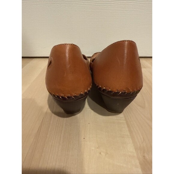 Pikolinos Brown Leather Cut Out Floral Pump Heel Shoes Women’s Sz 41EU/10.5M US - Picture 4 of 9